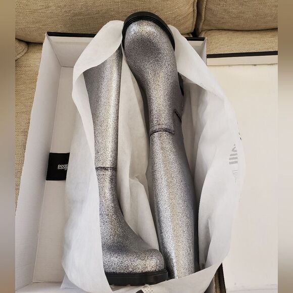 NEW! Melissa Thermal Seasonal Rainboot - size 6 in Silver Glitter - Picture 8 of 14